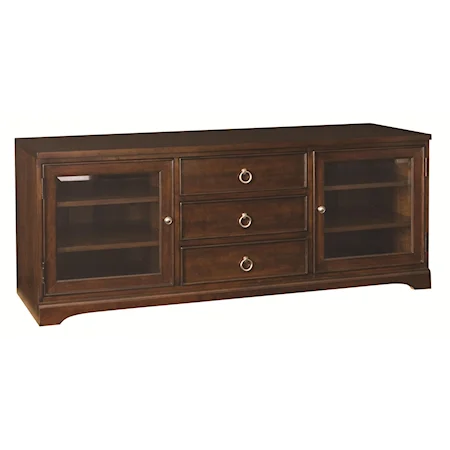 Entertainment Console with 3 Drawers and 2 Glass Doors